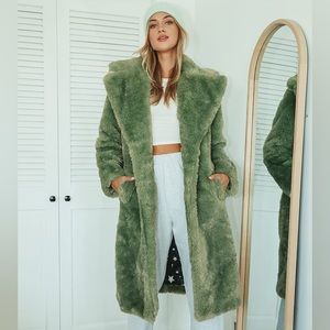 Emerald Star Faux Fur Coat